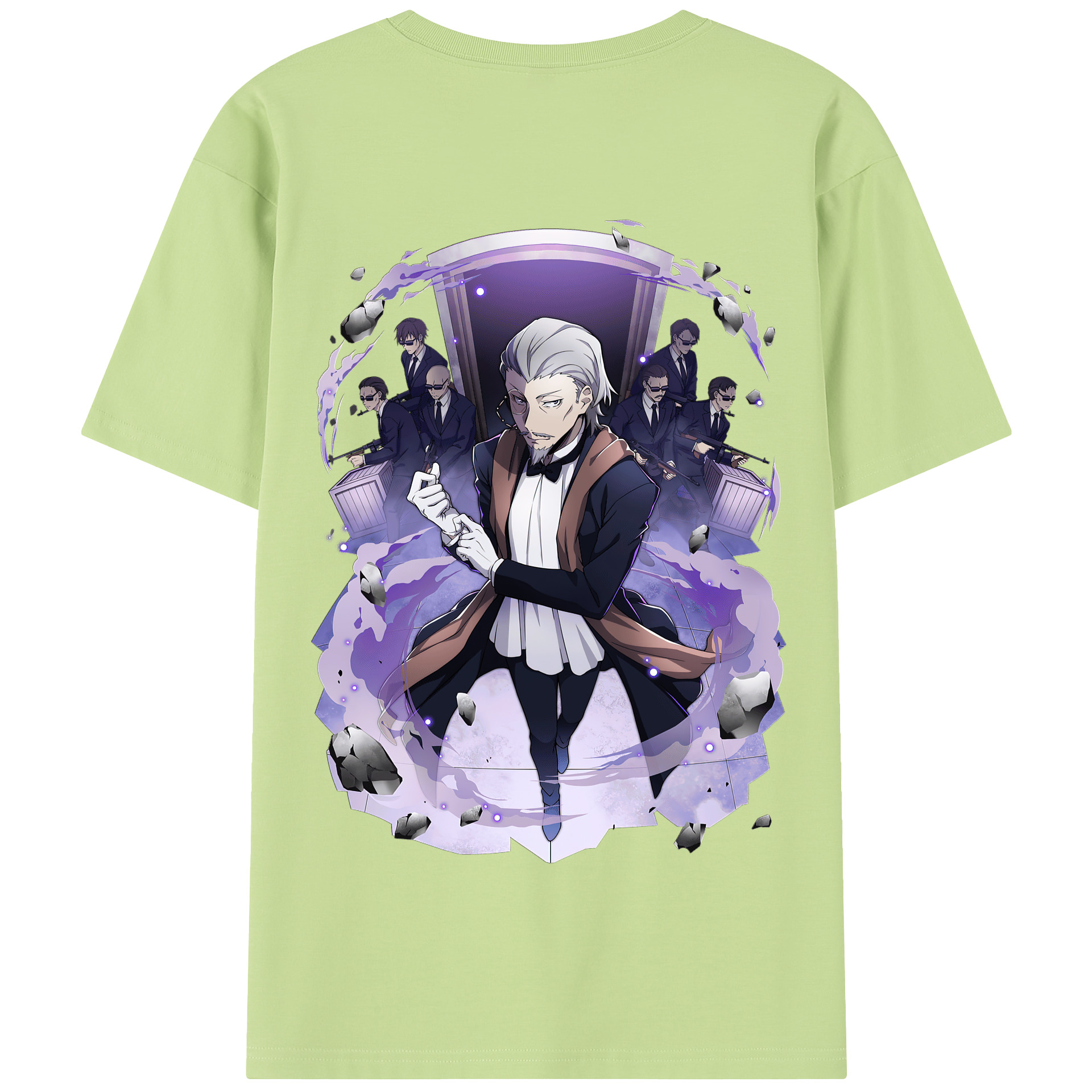 （画像用） 文豪ストレイドッグス Bungo Stray Dogs 綿100％半袖Tシャツ（背面プリント）